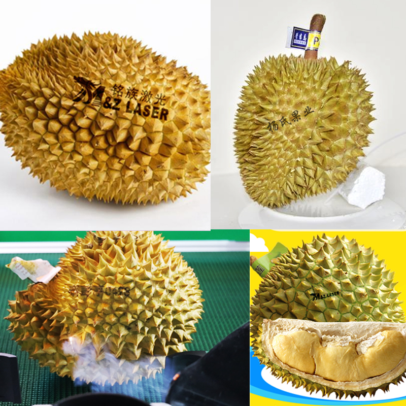 铭族激光榴莲专属标识利器：激光打标机实现个性化包装